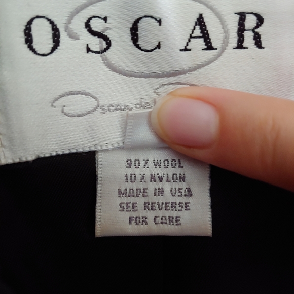 Oscar de la Renta Vintage Wool Checked Jacket Size US 6 - Picture 14 of 15